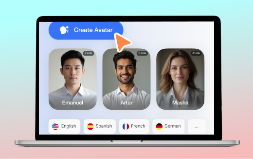 Create professional videos with AI Avatars—realistic presenters that speak your script in Visla